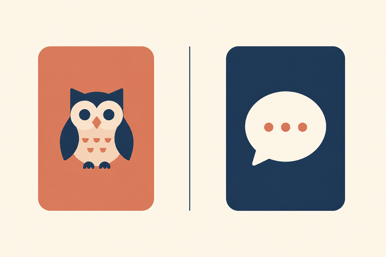 Side by side cards comparing language learning methods